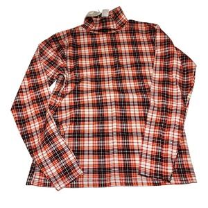 Rare NWT Vintage Croquet Club Plaid Mock Turtleneck Size M Made in USA